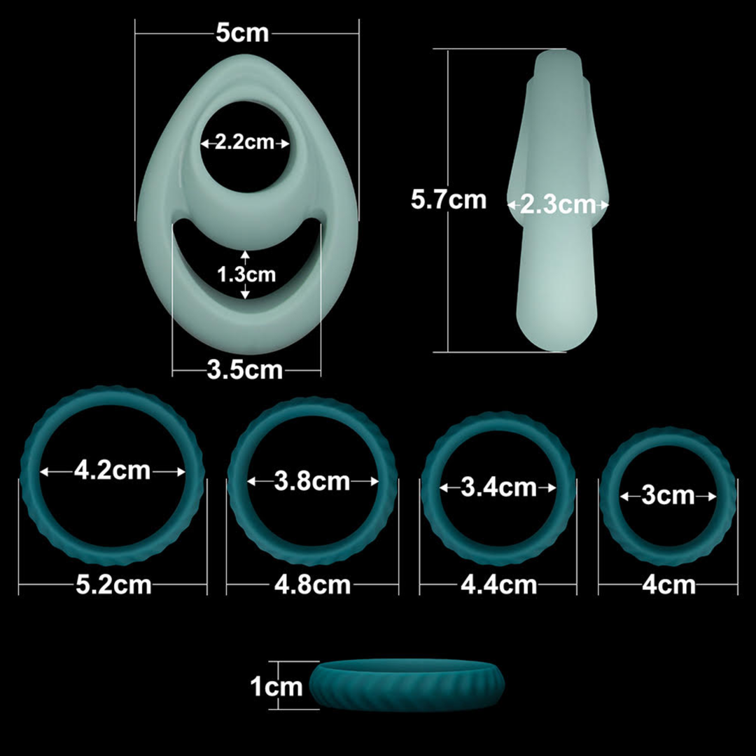 product dimensions for Pinnacle Pro Grip Lock Set Cock Ring