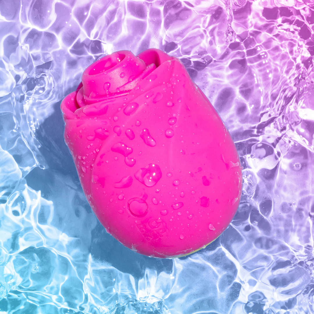 100 percent waterproof Romp Rose 2.0 Rechargeable Silicone Air Clitoral Stimulator 