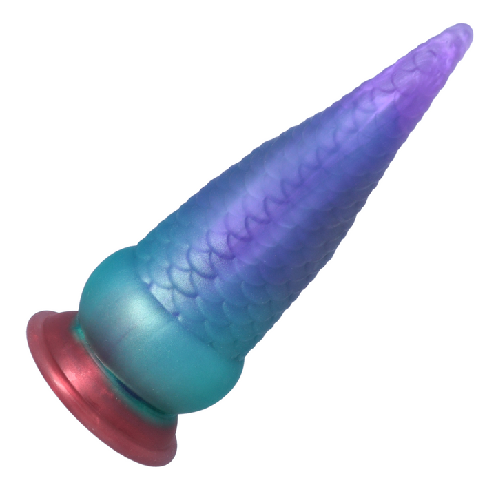 backside view of tentacle dildo with scales 