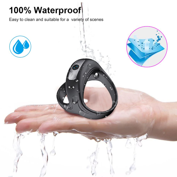 100 percent waterproof easy to clean Vibrating Dual Cock Ring 