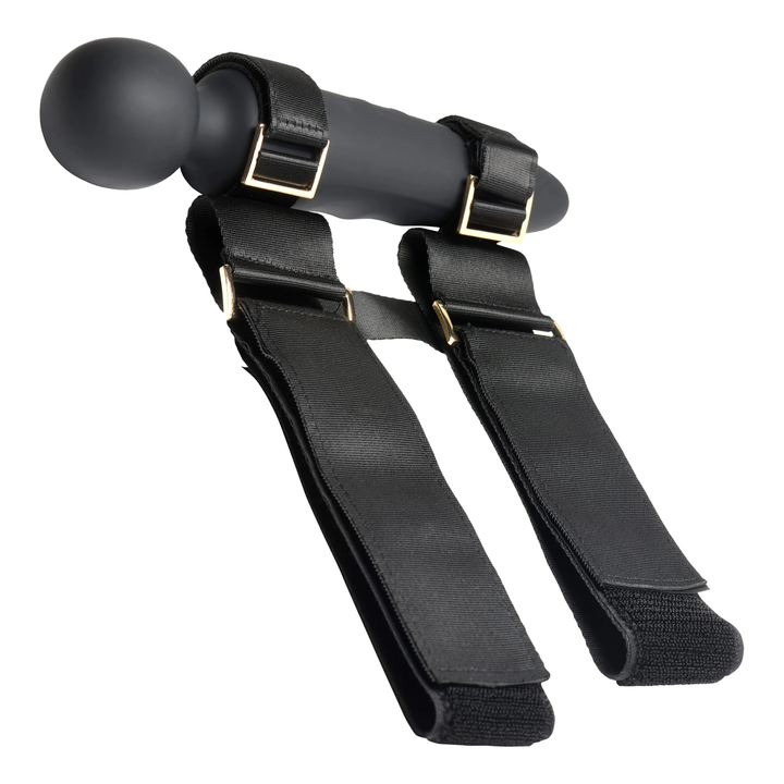 Master Series Thunderstick Thigh Strap Rechargeable Vibrating Wand with Harness