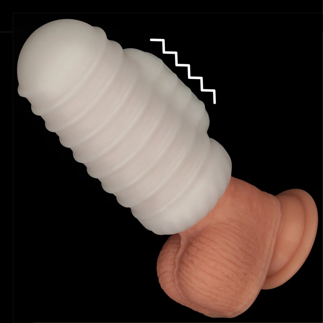 Knights Ring Vibrating Dual Purpose Sleeve-Wavy as seen on a dildo 