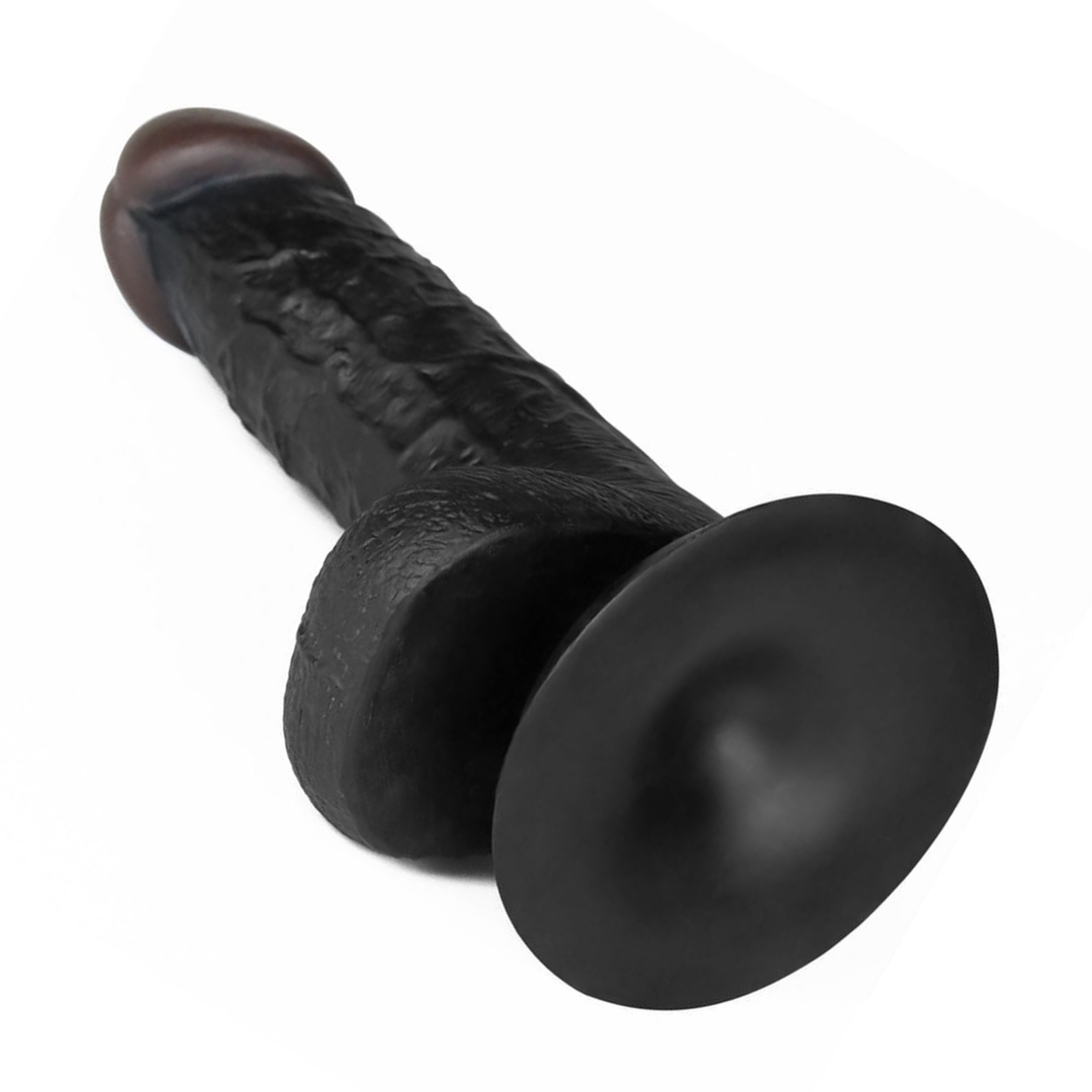 black dildo from Easy Strap on Set 7.0 inches laying flat 