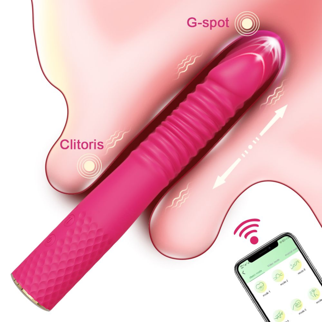 g-spot and clitoris stimulation from Thrusting and Vibrating Suction Cup Dildo
