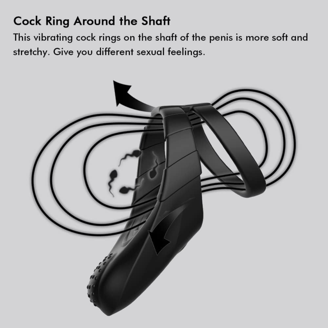 cock ring around shaft powerful sensations Sperm Locking Dual Cock Ring with Taint Teaser 