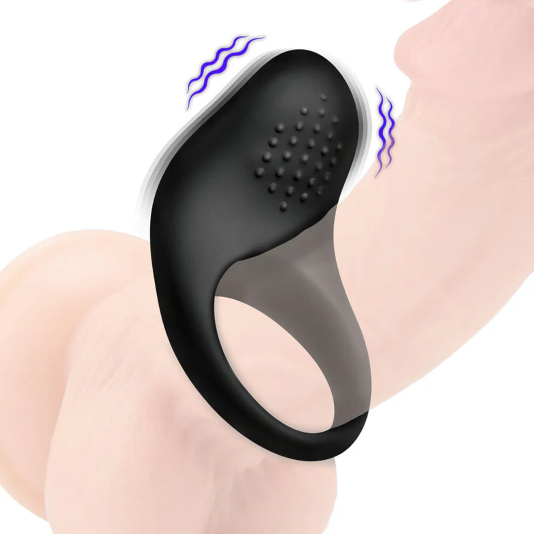 Silicone Vibrating Teasing Cock Ring vibrating on dildo 