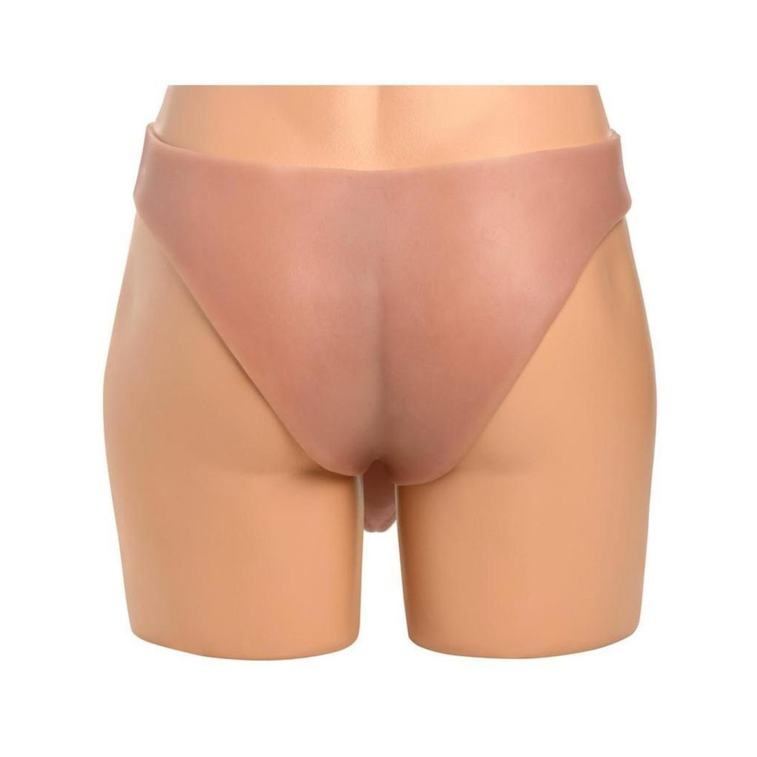 backside of XR Master Series 8 inch Thick Hollow Silicone Strap-On on a mannequin 