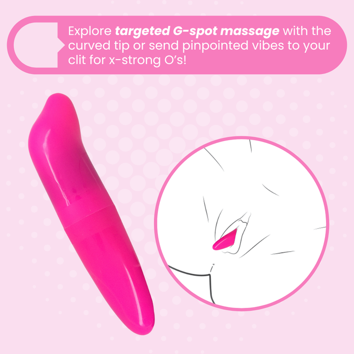explore targeted g-spot massage with the curved tip or send pinpointed vibes to your clit for extra strong orgasms 