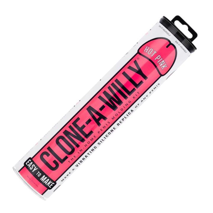 Clone-A-Willy Silicone Dildo Molding Kit with Vibrator - hot pink  as seen inside of packaging 