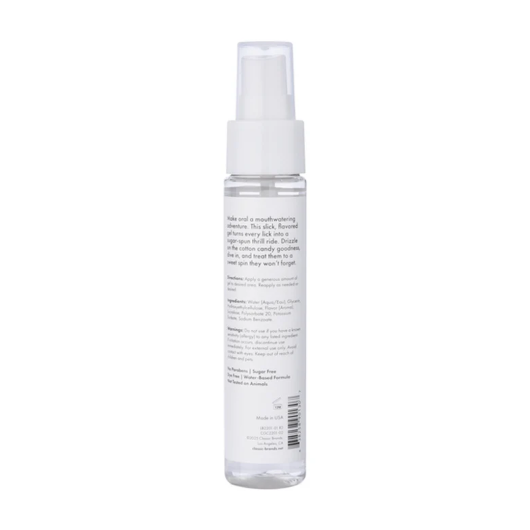 backside of CG Blow Me Oral Sex Gel  packaging 