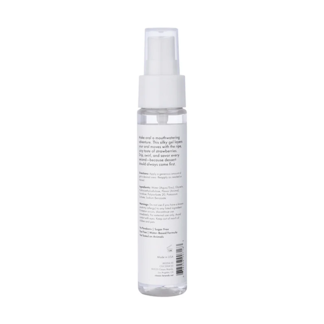 backside of strawberry CG Blow Me Oral Sex Gel 