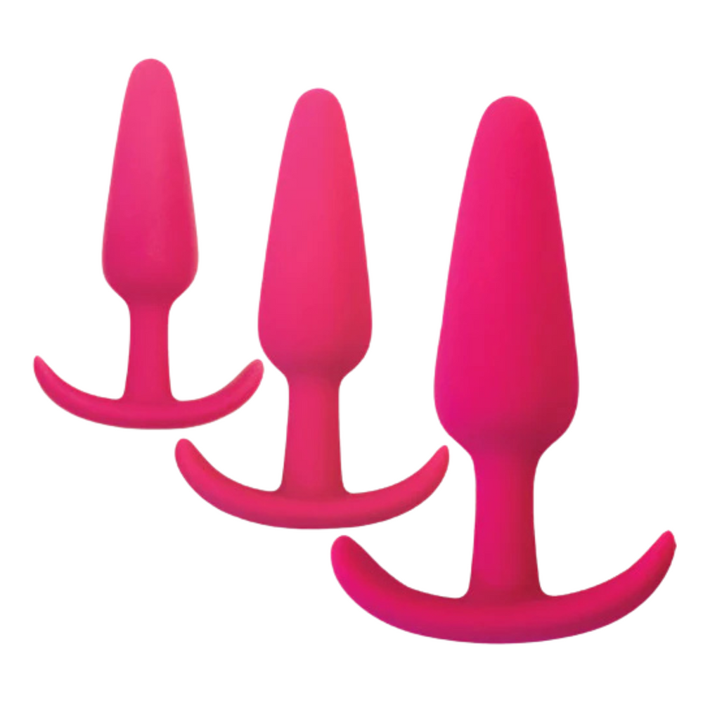 Rump Rockers 3pc Silicone Anal Training Set Magenta 