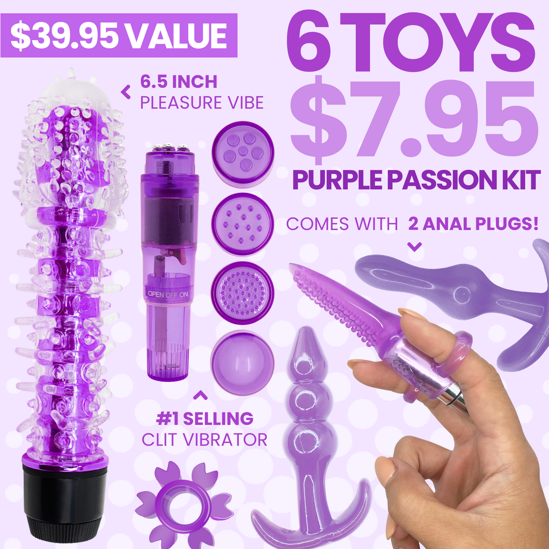 Get 6 toys for FREE. This set comes with 2 butt plugs. $39.95 value