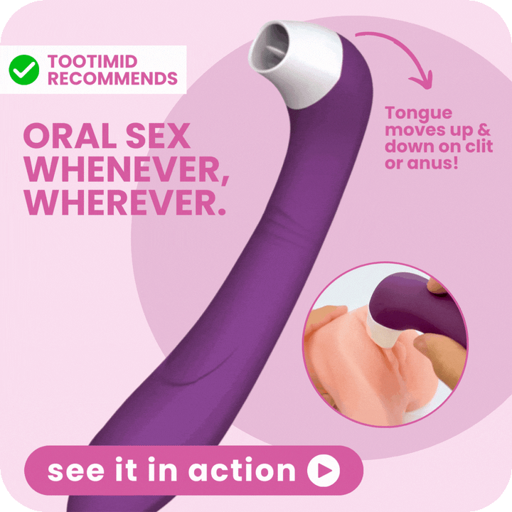 Oral sex whenever, wherever you want it. Tootimid recommends this toy. Tongue moves up & down on clit or anus!