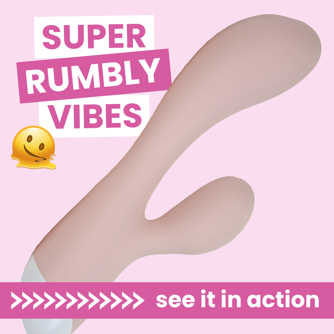 Waterproof Silicone Rechargeable Dual-Action Vibrator super rumbly vibes see it in action 
