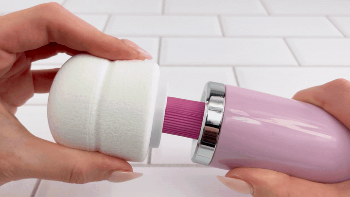 GIF of Desire Rechargeable Massage Wand neck being bent to show flexibility 
