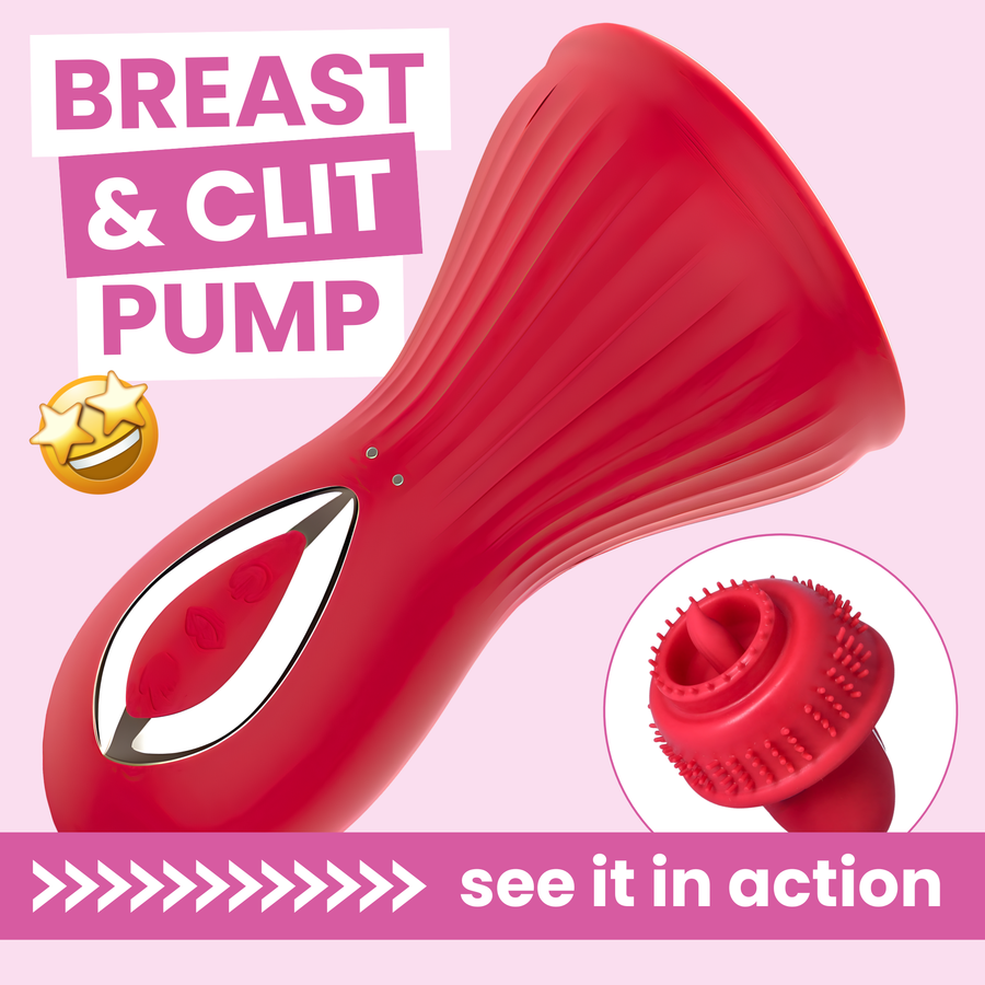 Velour Kiss Clitoral Stimulator breast and clit pump see it in action 