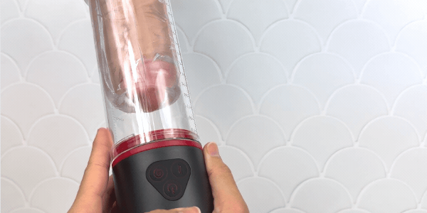 GIF of suction function being used on a dildo