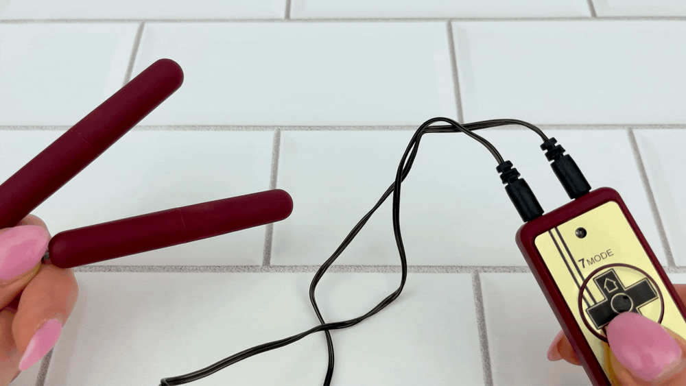 GIF of Slim Intense Vibrating Double Bullets being turned on
