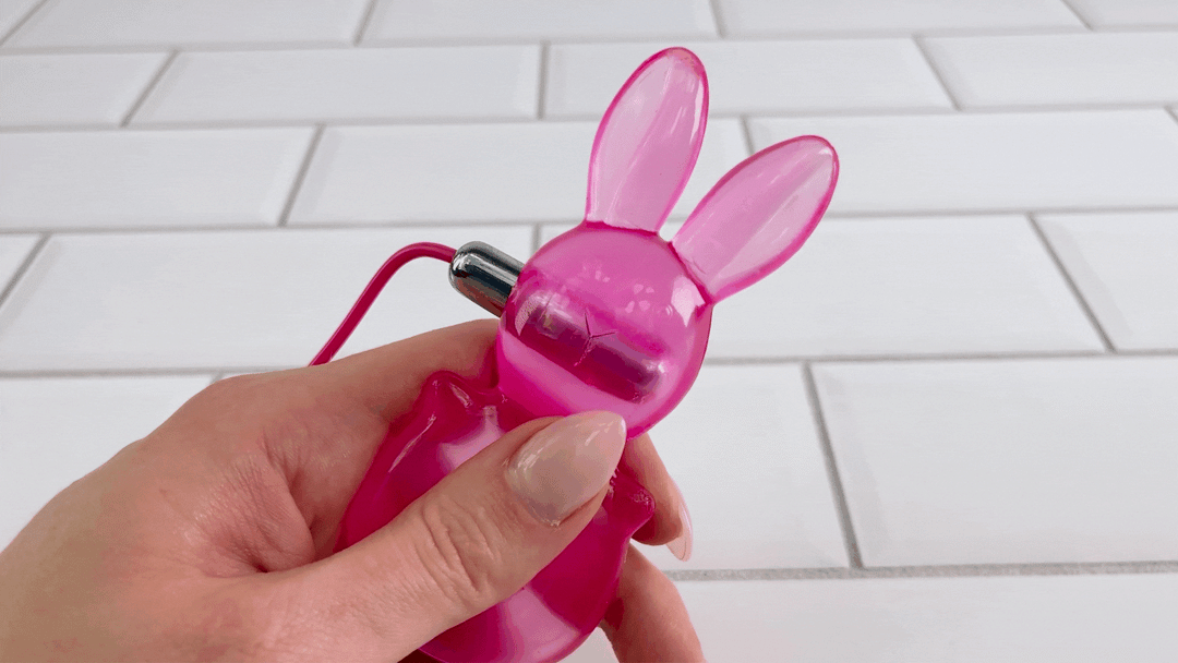 GIF of Vibrating Bunny Cock Ring zoomed in vibrations