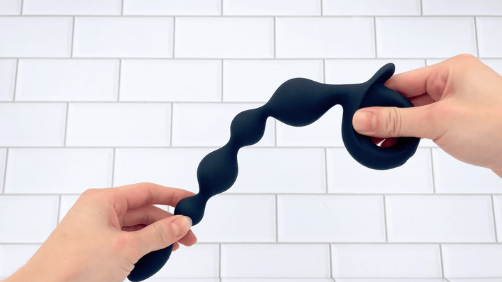 GIF of flexibility from X-Long Vibrating Anal Beads 