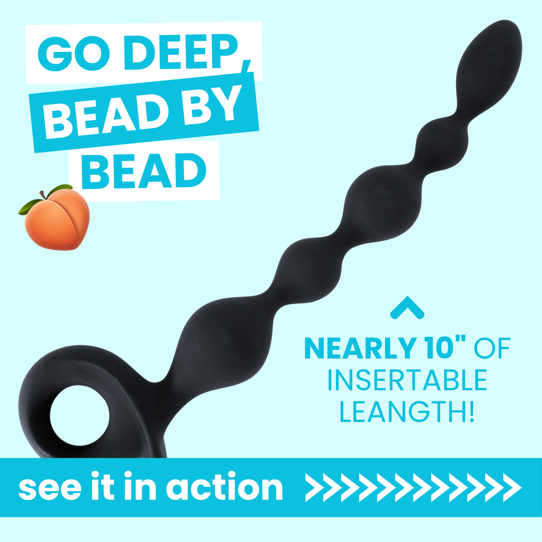 X-Long Vibrating Anal Beads go deep bead by bead 