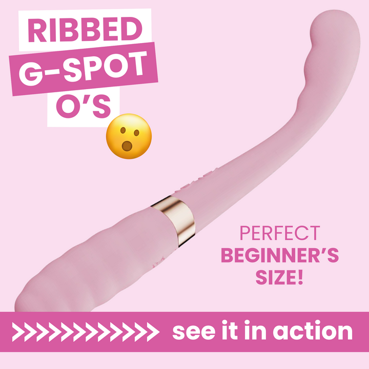 RIBBED G-SPOT O'D PERFECT BEGINNER'S SIZE! see it in action >>>>>