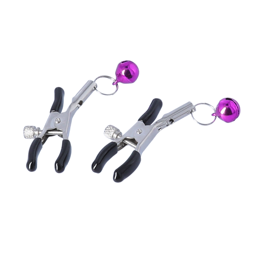 Dark Amour Nipple Clamps with Bells screws turns to unclasp 