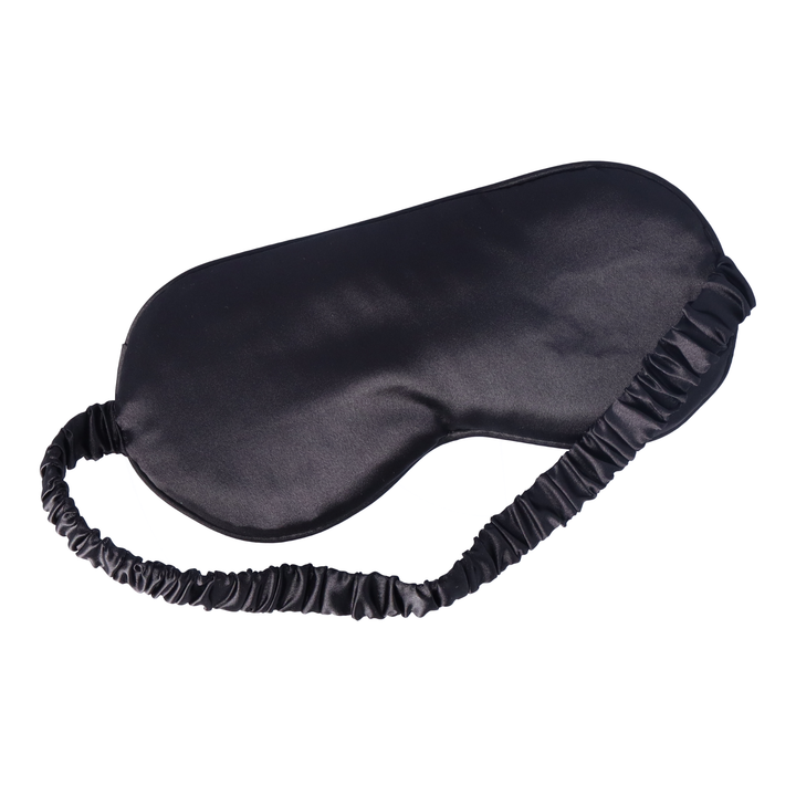 backside of black satin mask 