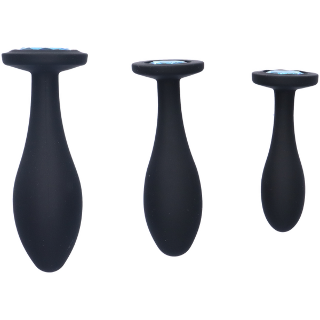 Image of the three different sizes anal plugs.