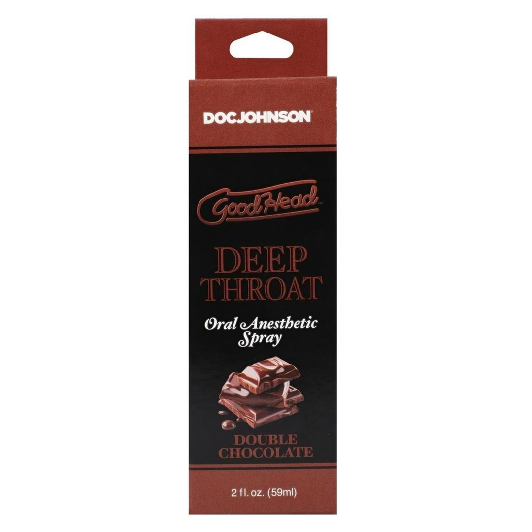 GoodHead Deep Throat Oral Anesthetic Spray Double Chocolate 2oz
 as seen inside of packaging 