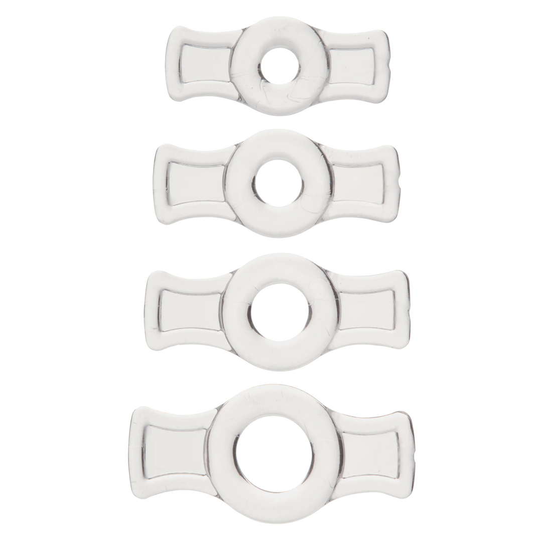 CLEAR TitanMen Tools Cock Ring Set - Male Sex Toys