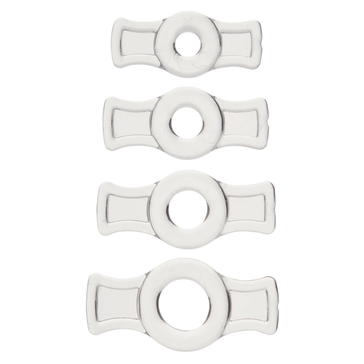 CLEAR TitanMen Tools Cock Ring Set - Male Sex Toys