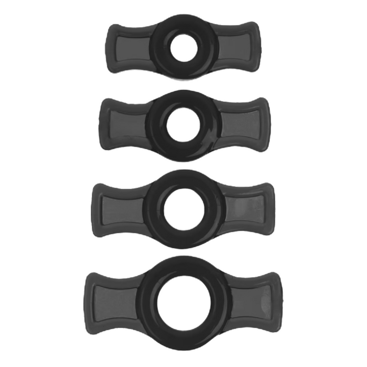 BLACK TitanMen Tools Cock Ring Set - Male Sex Toys