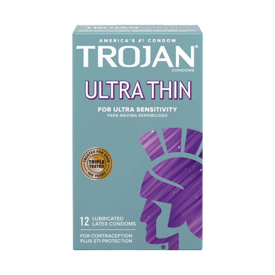 Trojan Ultra Thin 12PK lubricated condoms 