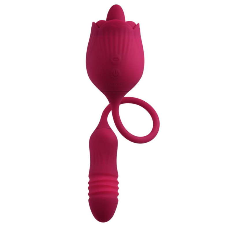 Rose and Bullet Connected by Flexible Silicone Cord