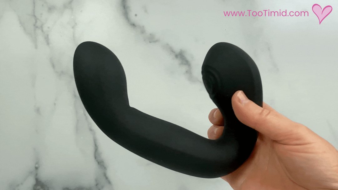 Inmi Power Shake Come Hither Rechargeable Silicone Stimulator GIF of the vibrations. 
