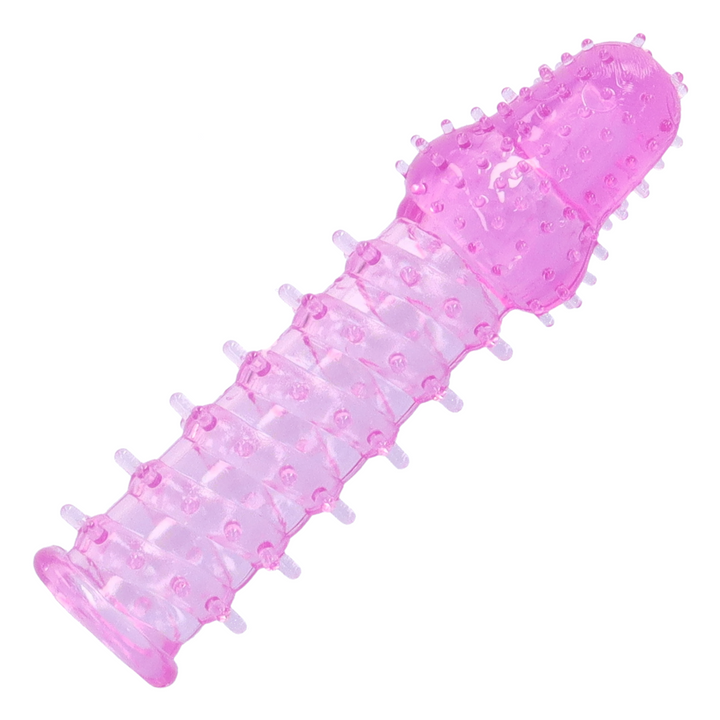 Ribbed Penis Extension With Pleasure Nubs as seen from side 