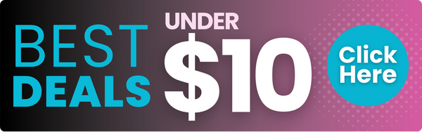 Promotional text for Black Friday deals under $10 with a 'Click Here' button on a pink background.