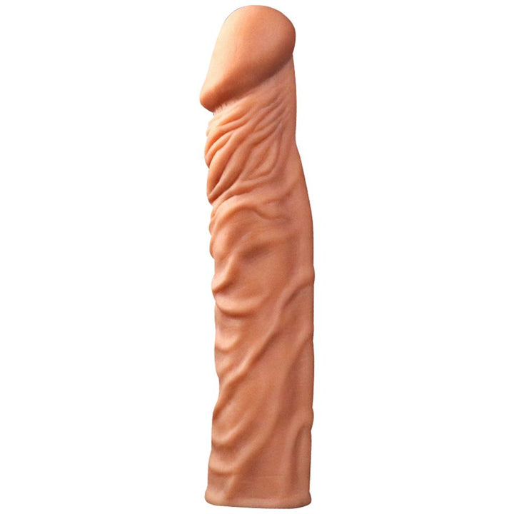 Realistic 1.5 Inch Penis Extender view from the side showing the veined texture.