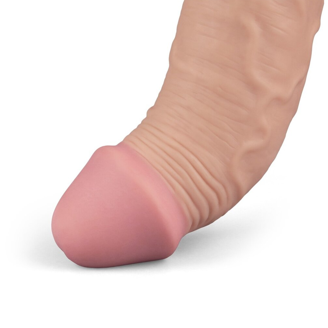 soft bendable tip from 9.5 inch Real-feel Waterproof Rechargeable Vibrating Dildo 