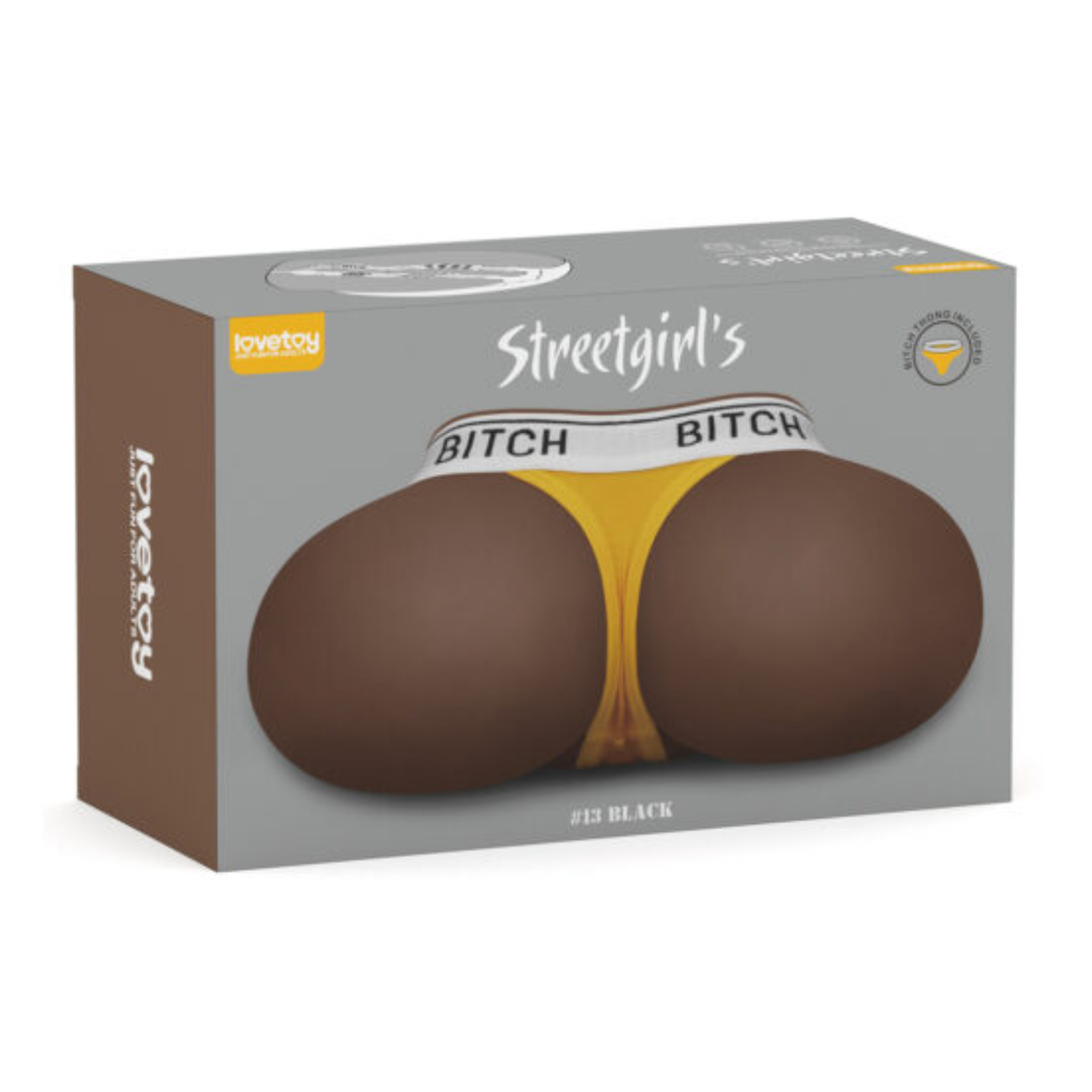 LoveToy male masturbator realistic sex doll thrust piece Streetgirl's 13 brown as seen inside of packaging 