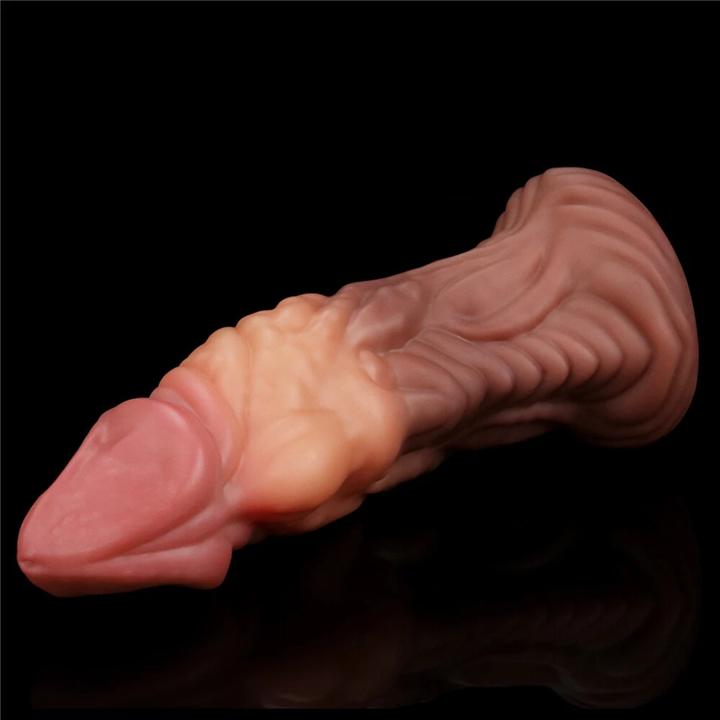 raised ridges and bumps from Dual-Density Fantasy Cock layered Platinum Silicone Plug from Lovetoy 