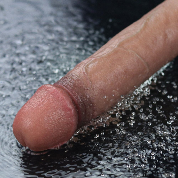 completely waterproof lovetoy real 9 inch long softee platinum silicone vibrator dildo 