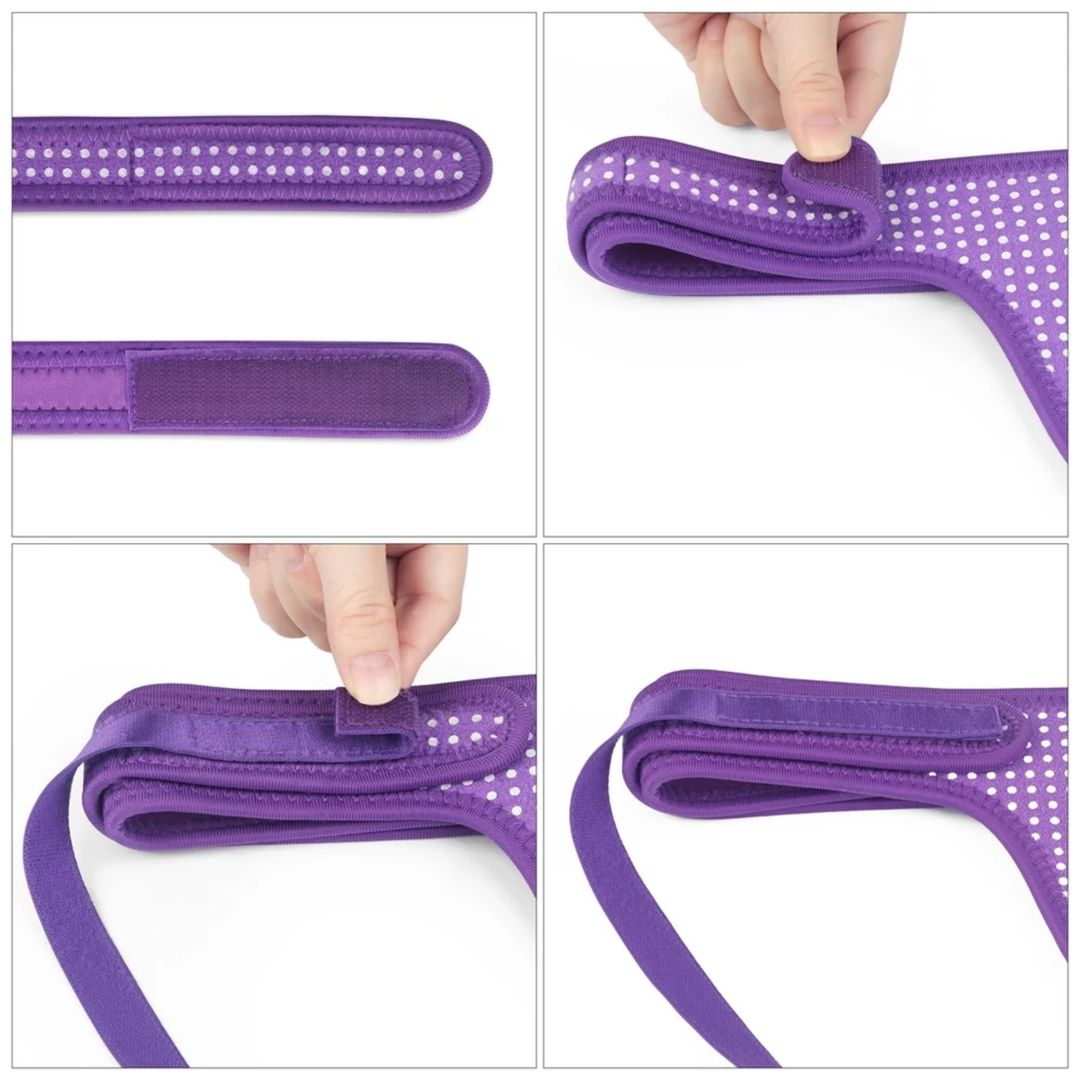 close ups of velcro straps from INGEN Easy Strap-on Harness Polka Dot  