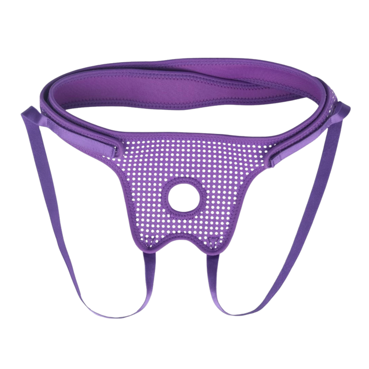 full product view of purple INGEN Easy Strap-on Harness Polka Dot 