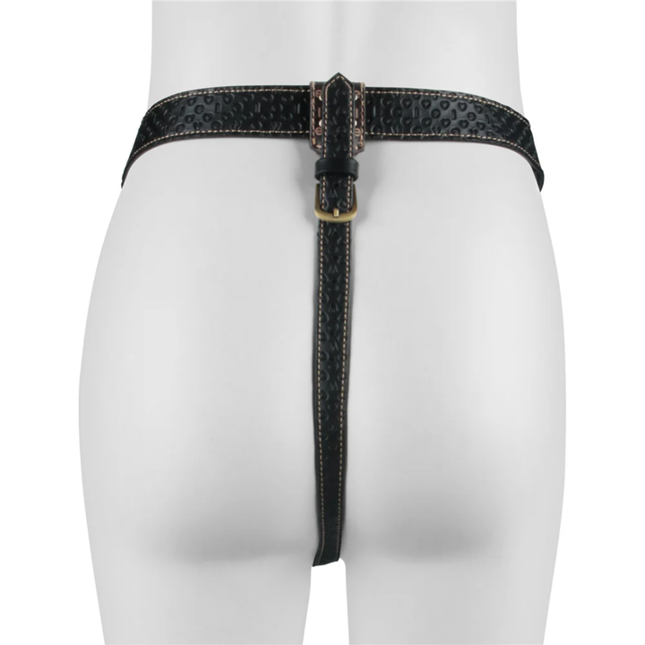 backside of Rebellion Reign Strap-On Harness on a mannequin 