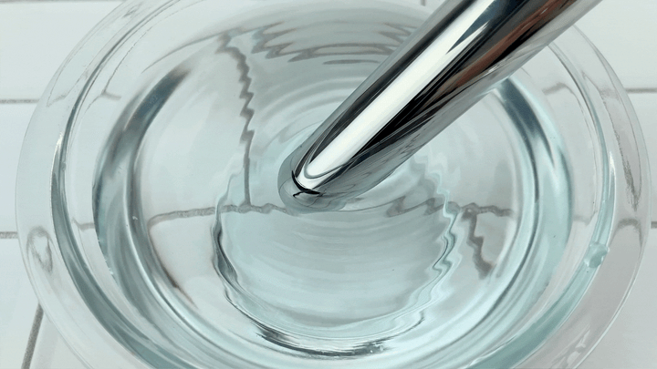GIF of Silver Power Vibe on now setting in bowl of water