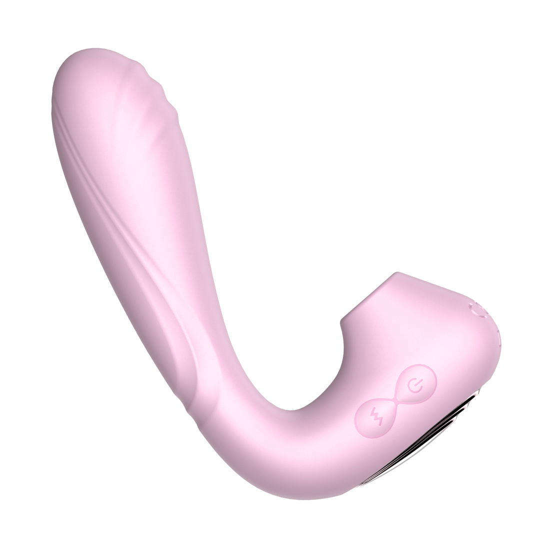 full product view of Duo Desire Wearable Air Pulse Clit and G-Spot Vibrator 