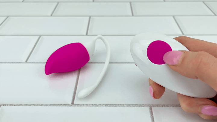 GIF of Essence Wireless Remote Control Bullet Vibrator being turned on 